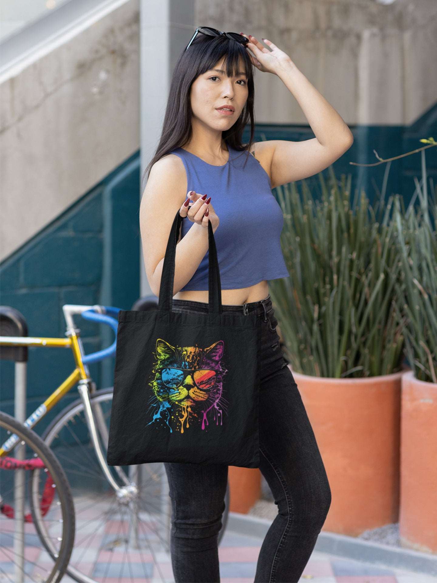 Sacosa textila bumbac organic vegan pride hay creations PRIDE CAT