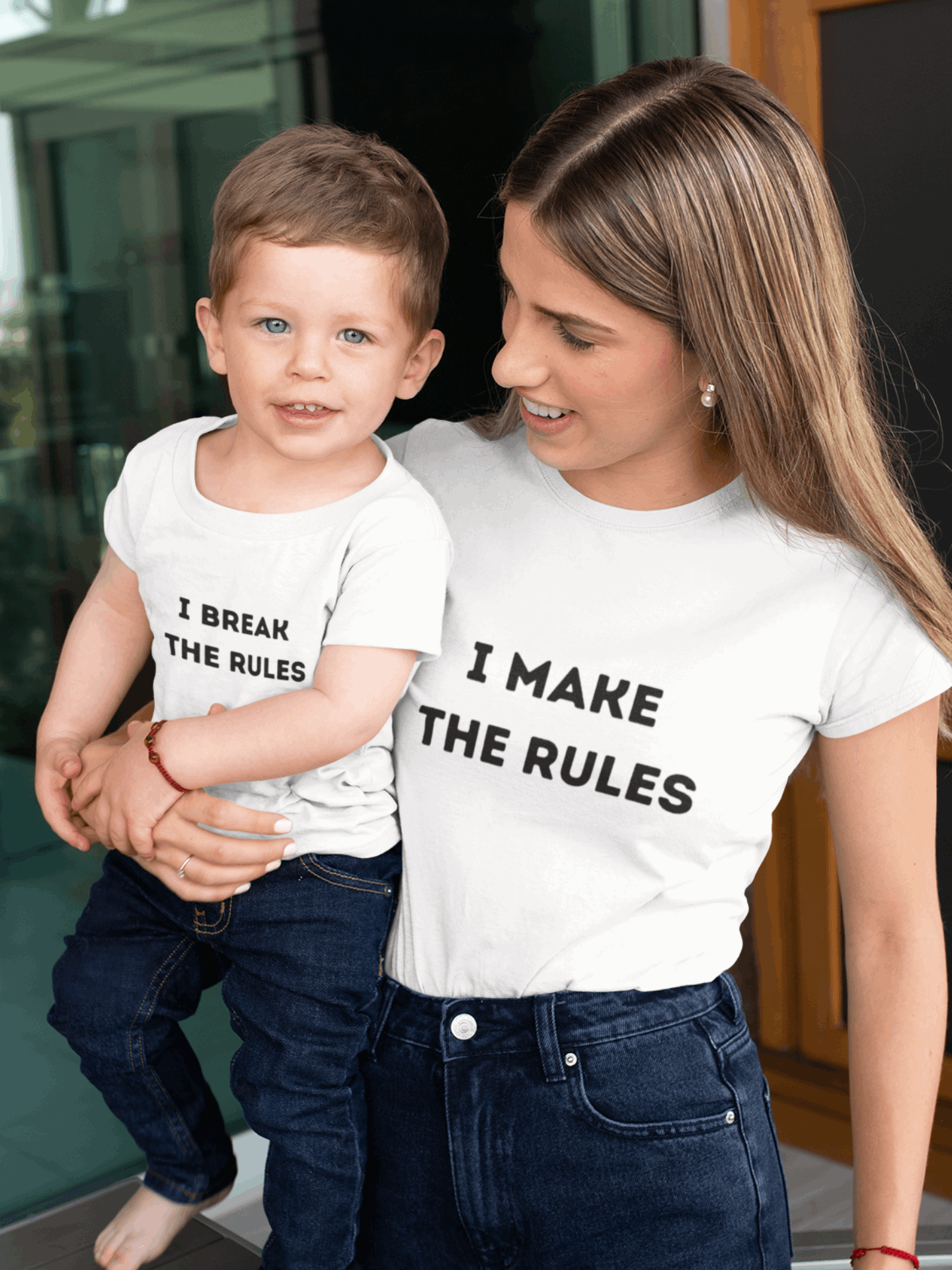 Set tricouri mamă-copil I MAKE THE RULES / I BREAK THE RULES