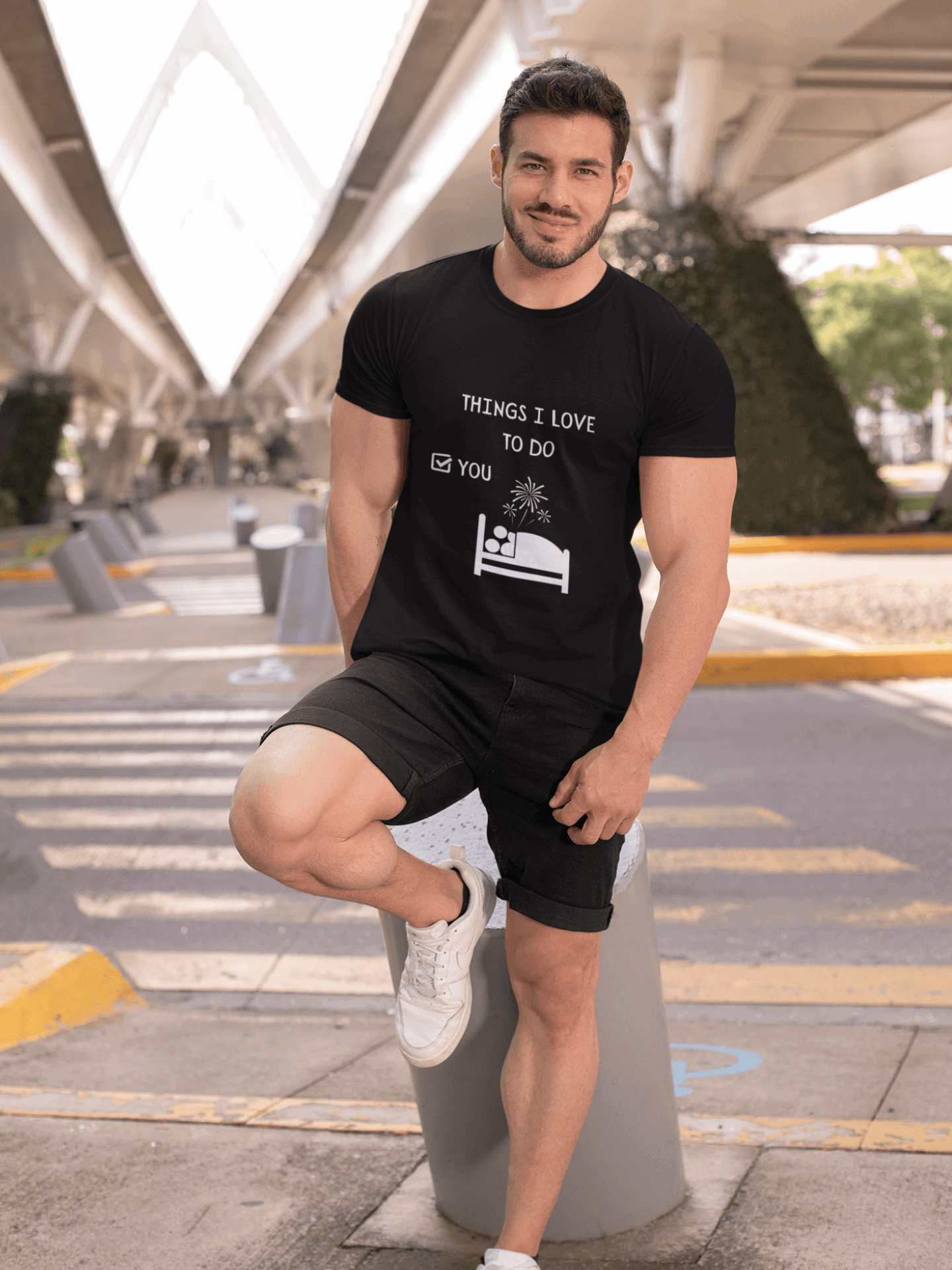Tricou bărbați bumbac premium THINGS I LOVE TO DO / YOU