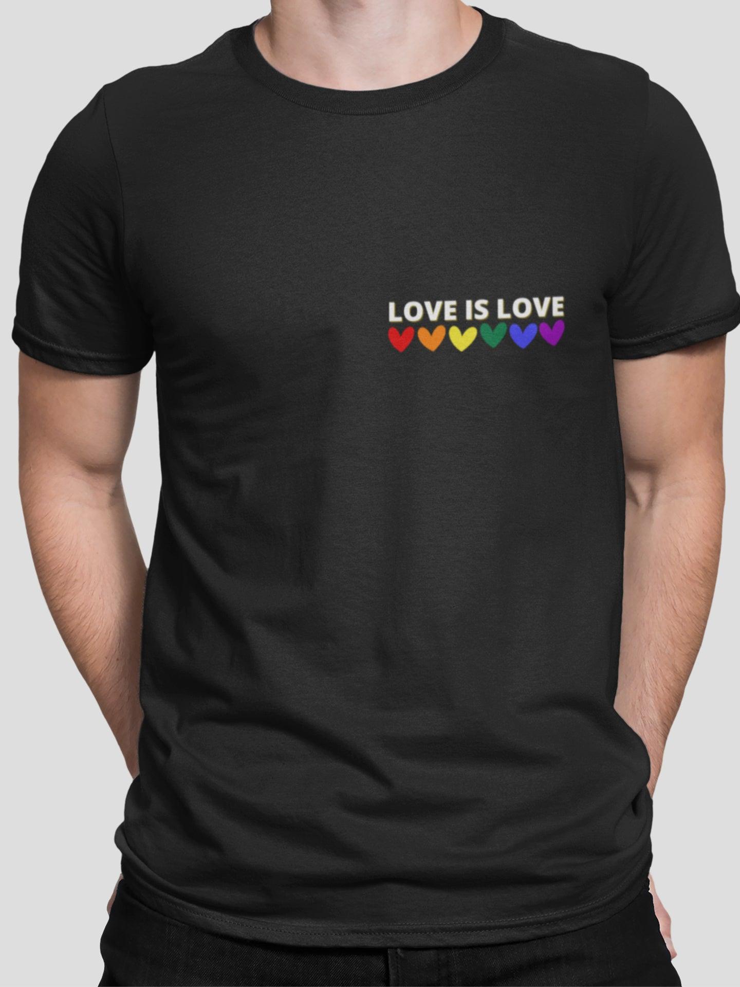 Tricou bumbac premium LGBT - RAINBOW LOVE - HAY Creations
