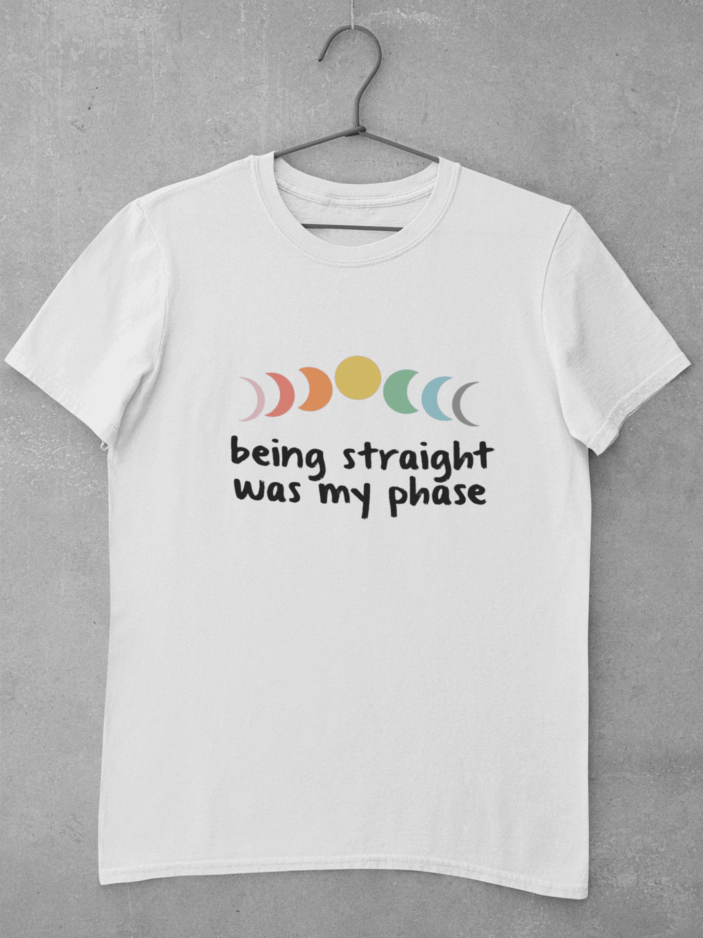 tricou bumbac lgbt being straight was my phase