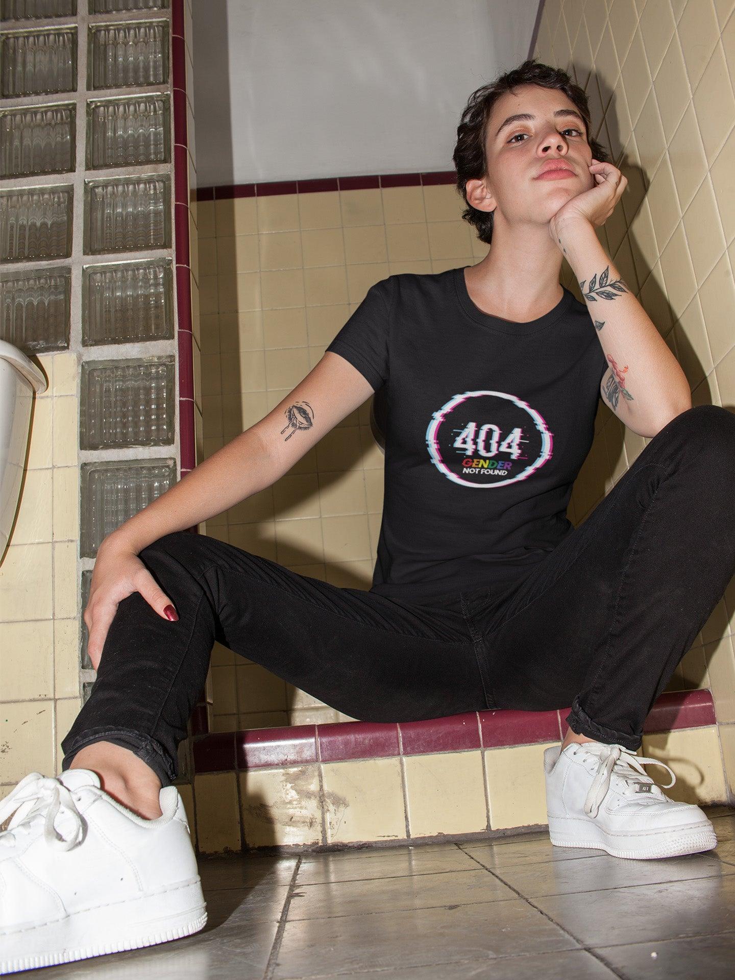 tricou bumbac organic lgbt error 404 gender not found hay creations