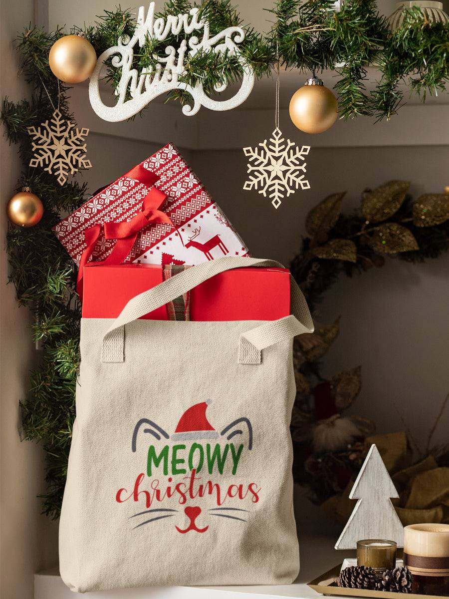 sacosa_textila_bumbac_organic_premium_vegan_cadou_Craciun_Secret_Santa_Meowy-Christmas