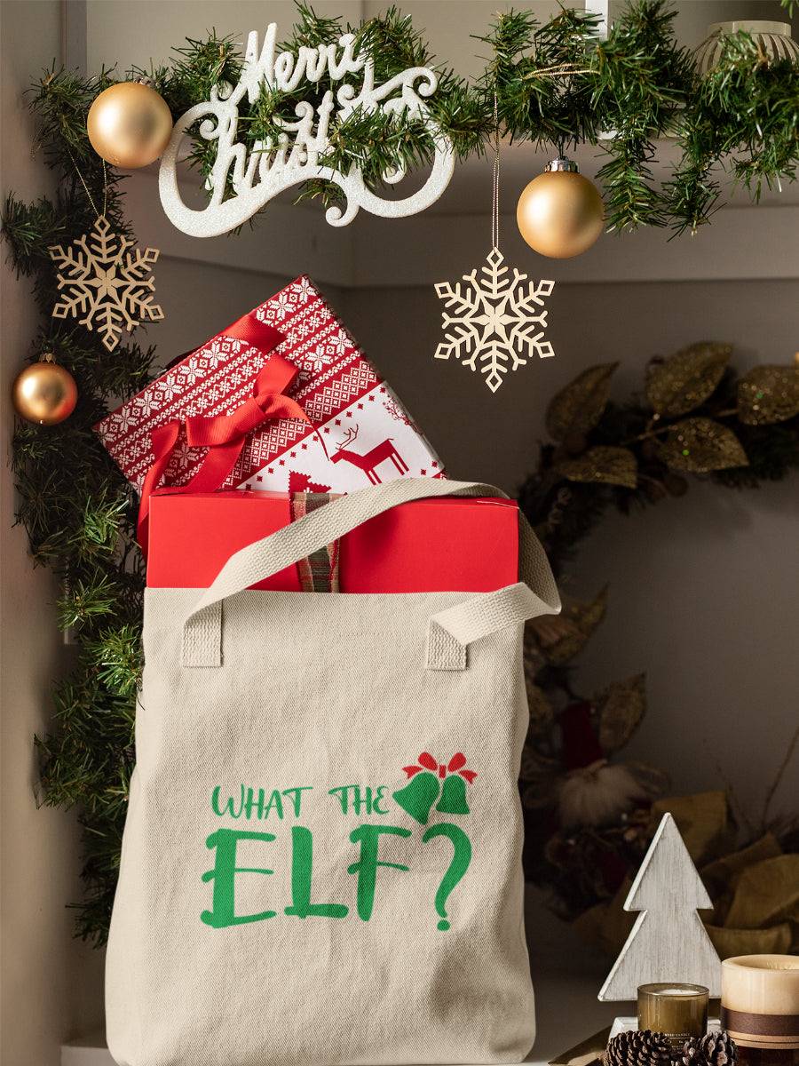 sacosa_textila_bumbac_organic_premium_vegan_cadou_Craciun_Secret_Santa_what_the_elf_bej