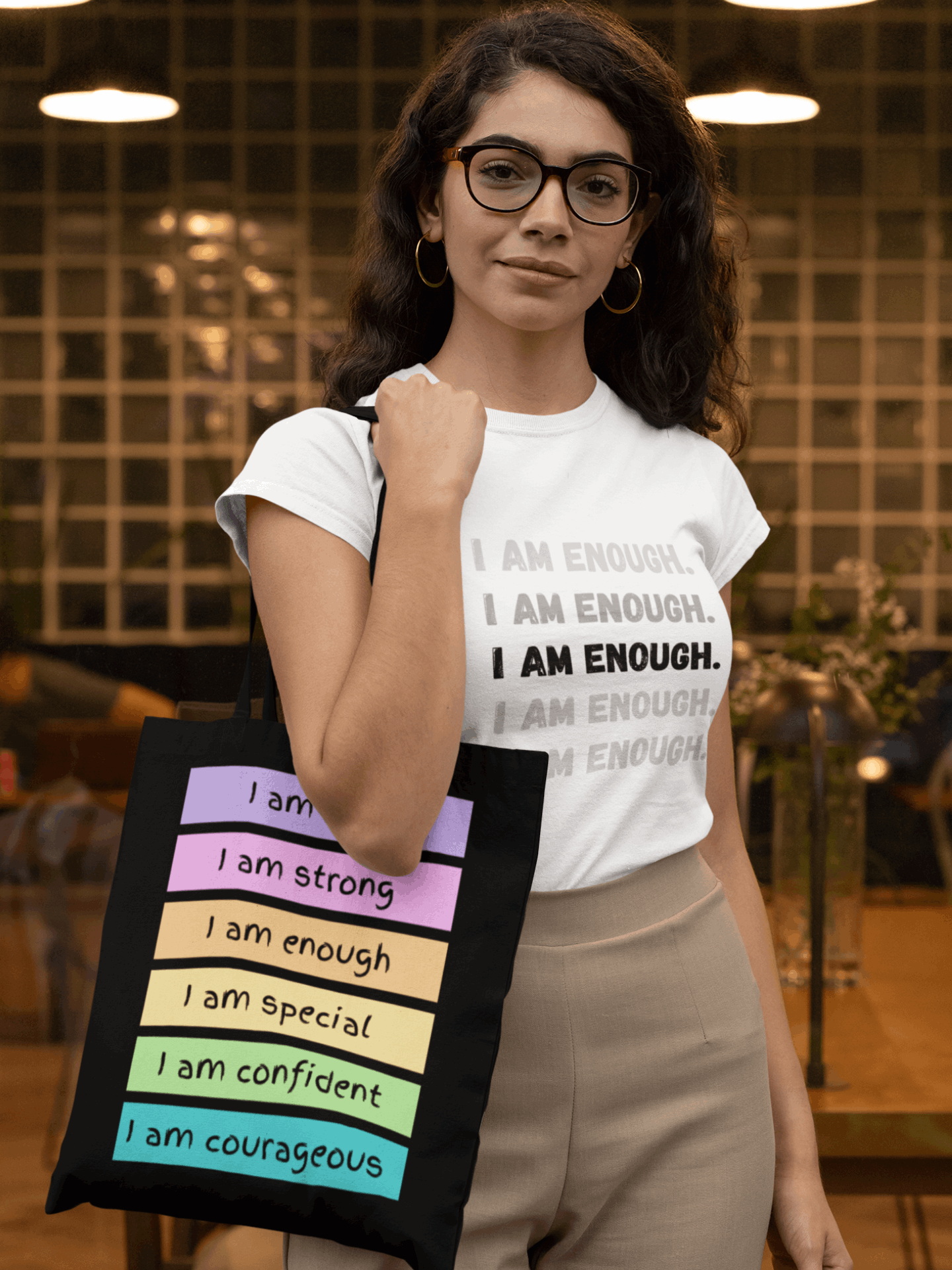 Sacoșă textilă premium I AM ENOUGH