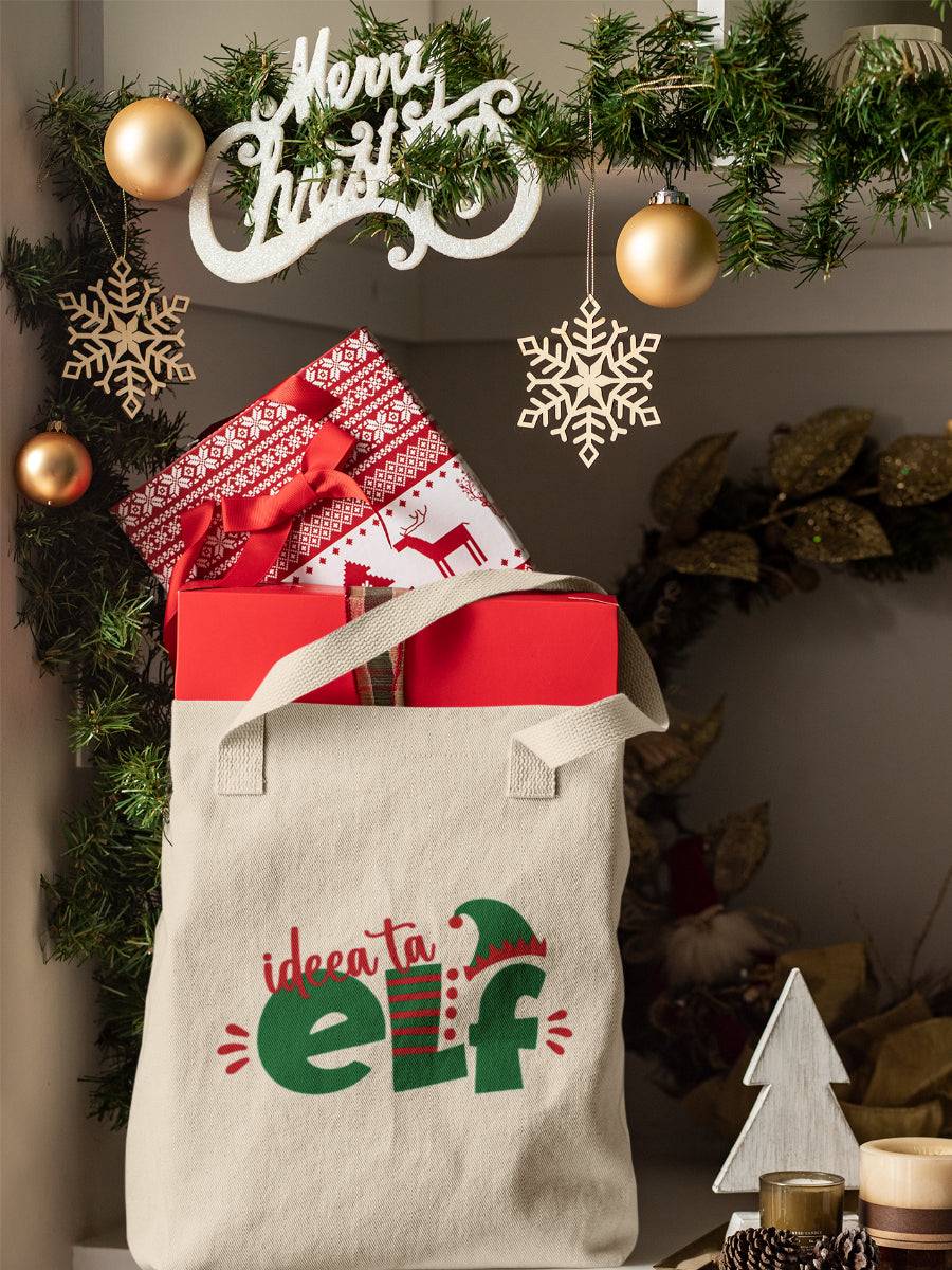 sacosa_textila_personalizata_bumbac_organic_premium_vegan_cadou_Craciun_Secret_Santa_personalizeaza_elful_bej