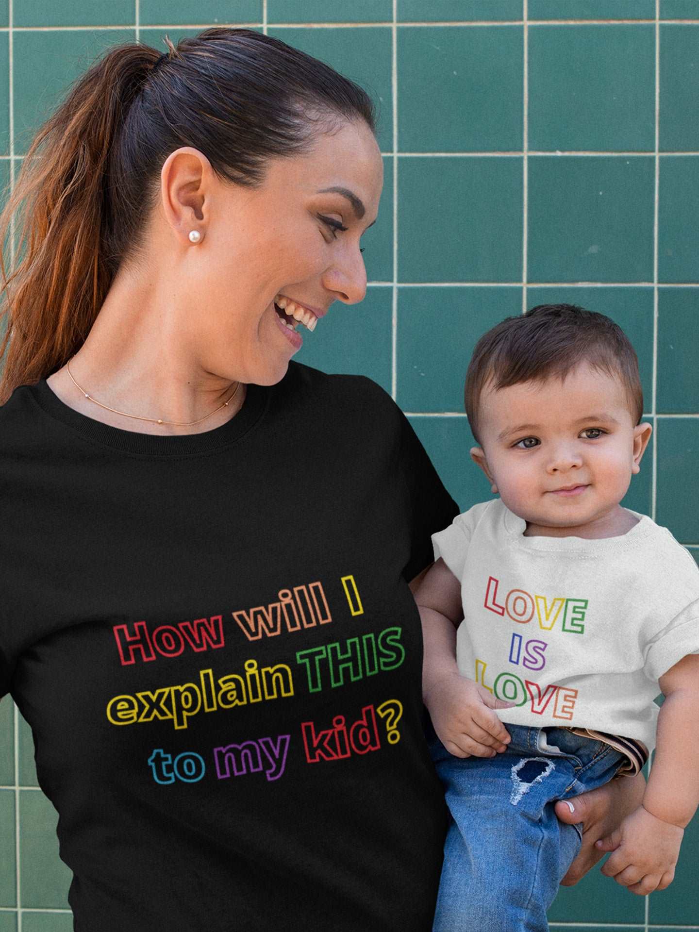 Set tricouri parinte-copil lgbt love is love