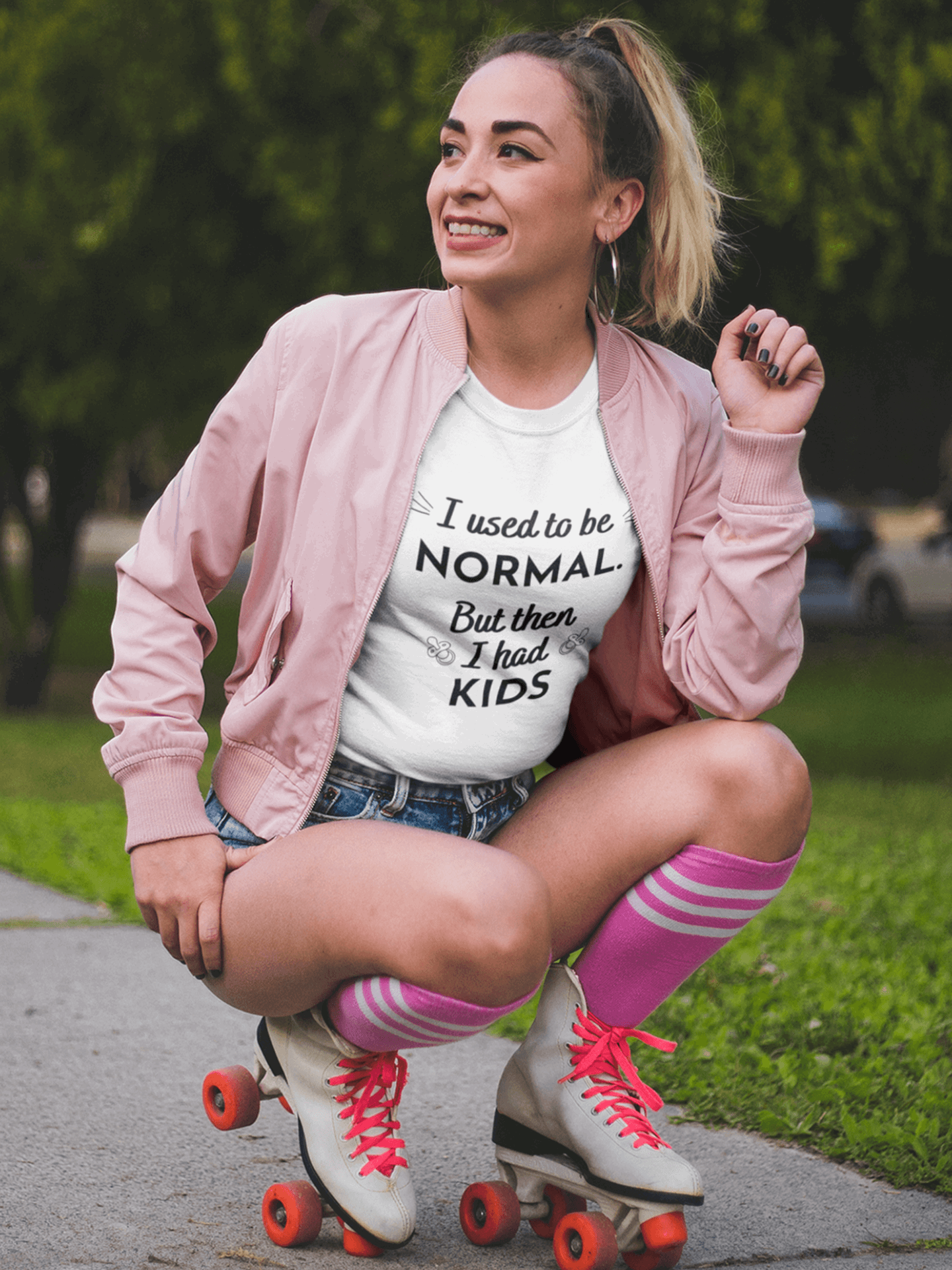 Tricou din bumbac premium I USED TO BE NORMAL, BUT THEN I HAD KIDS