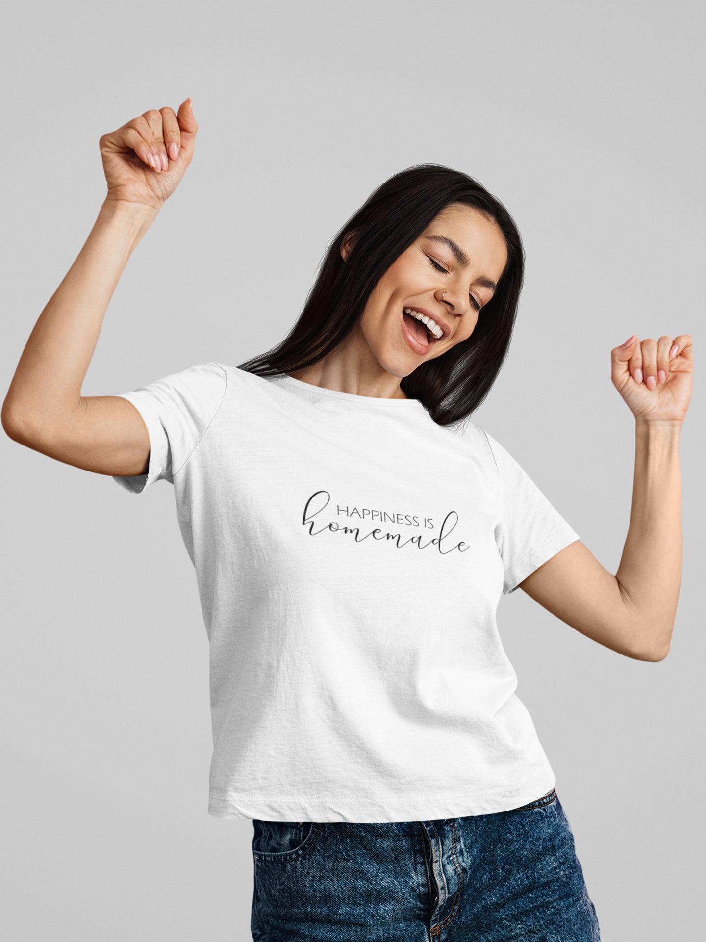 Tricou bumbac organic premium vegan hay creations happiness is homemade