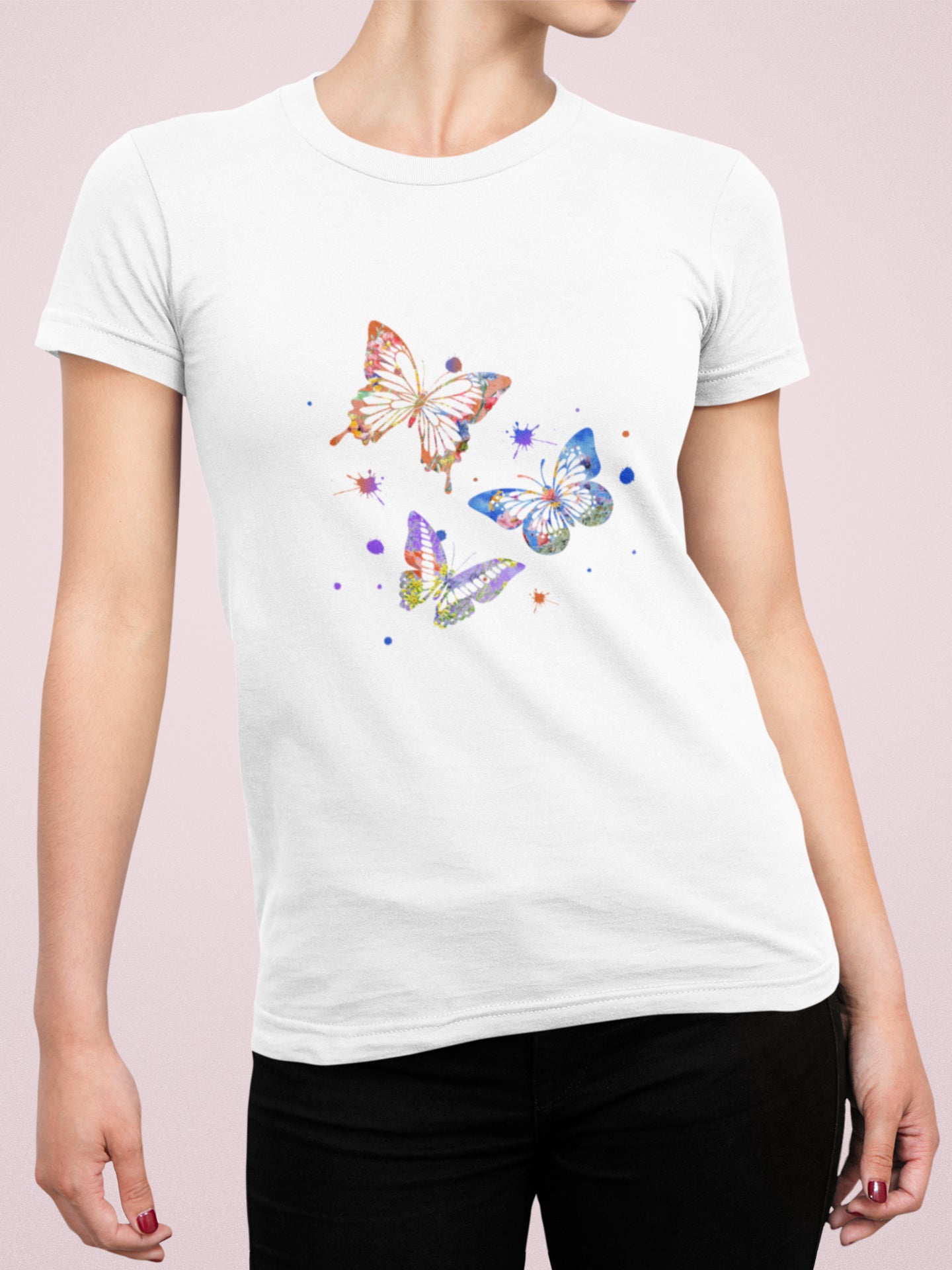 Tricou bumbac organic premium vegan hay creations wild butterflies