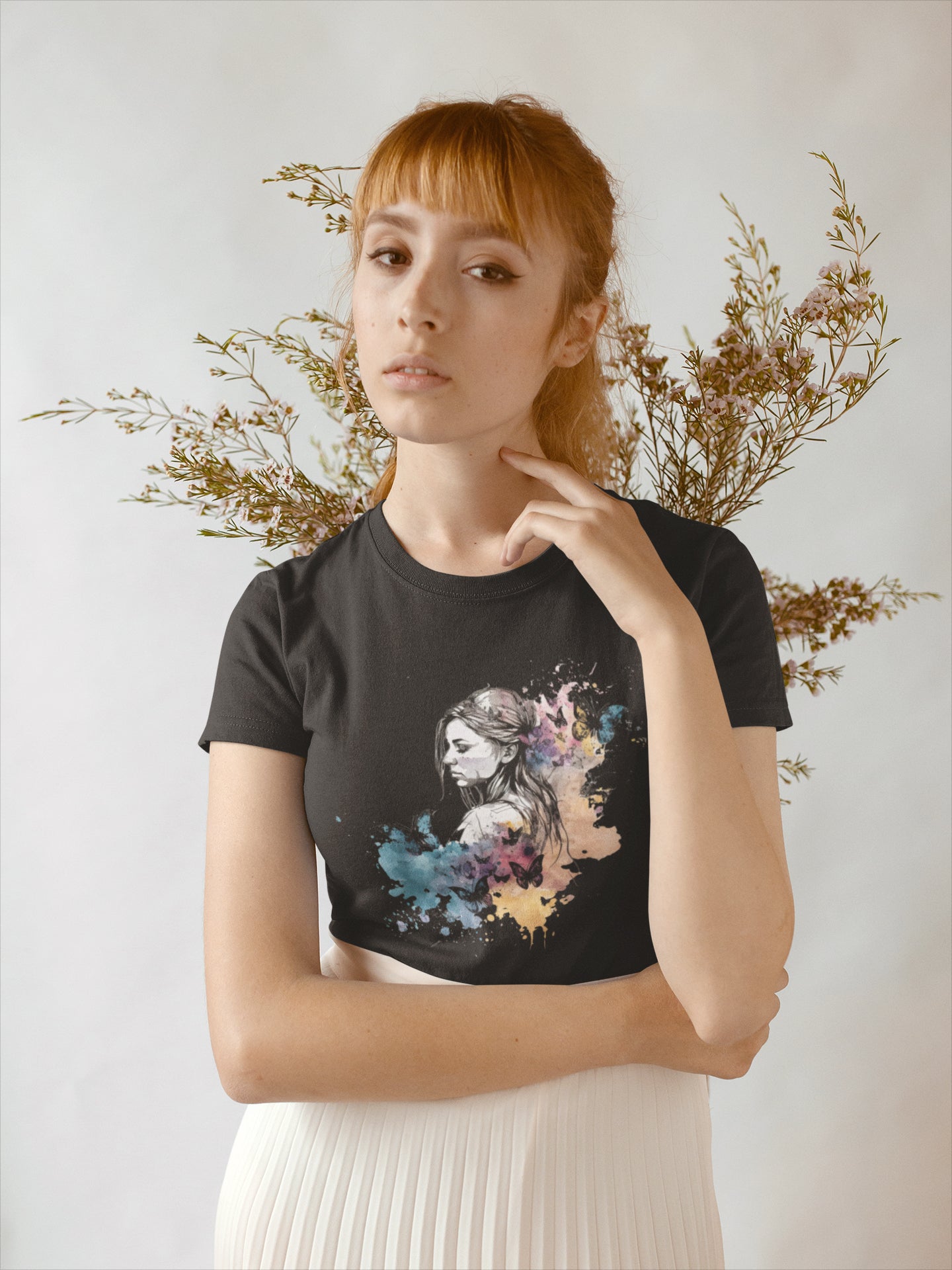 Tricou bumbac organic premium vegan hay creations MISTERIOUS GIRL