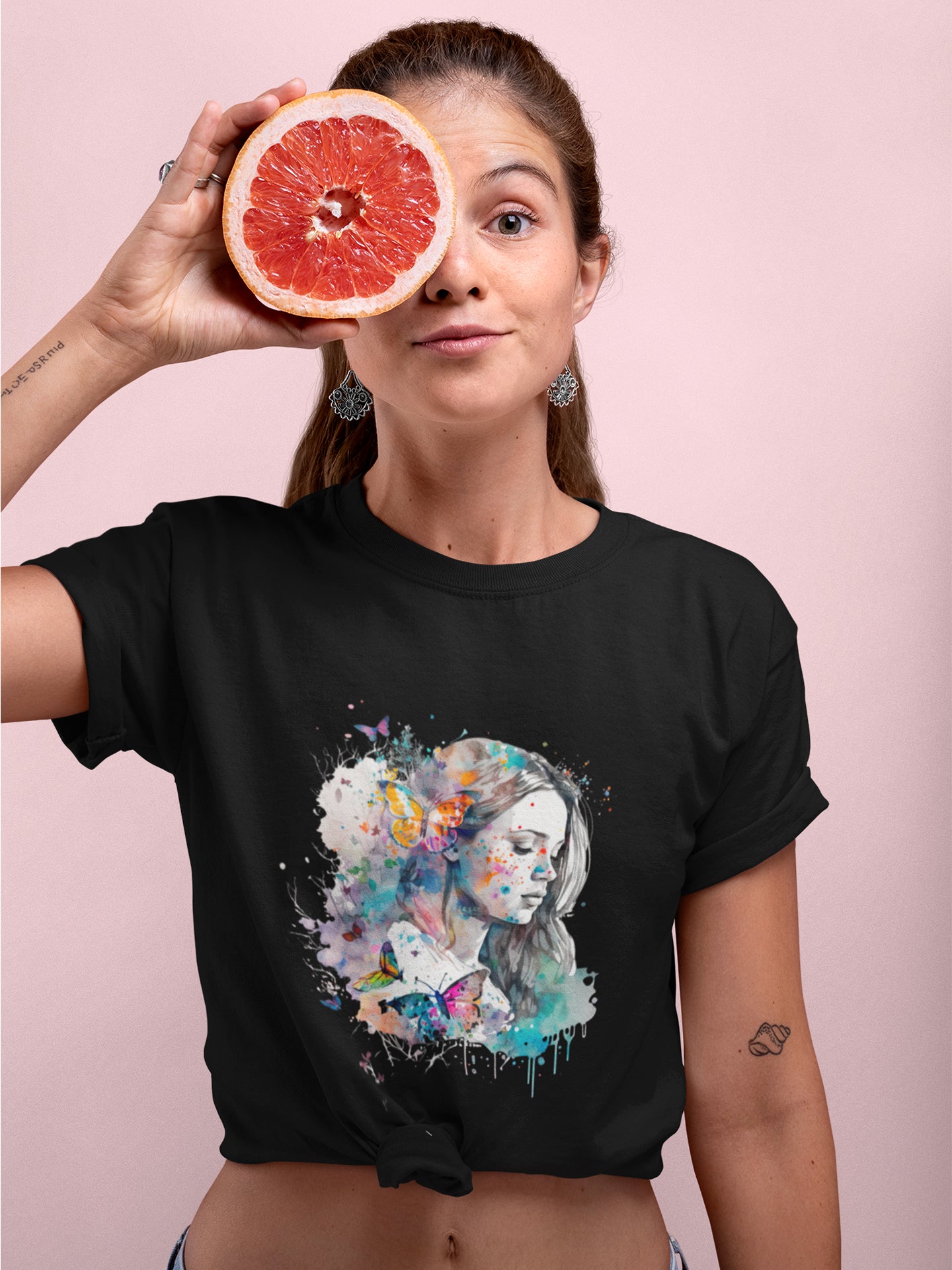 Tricou bumbac organic premium vegan hay creations nature girl