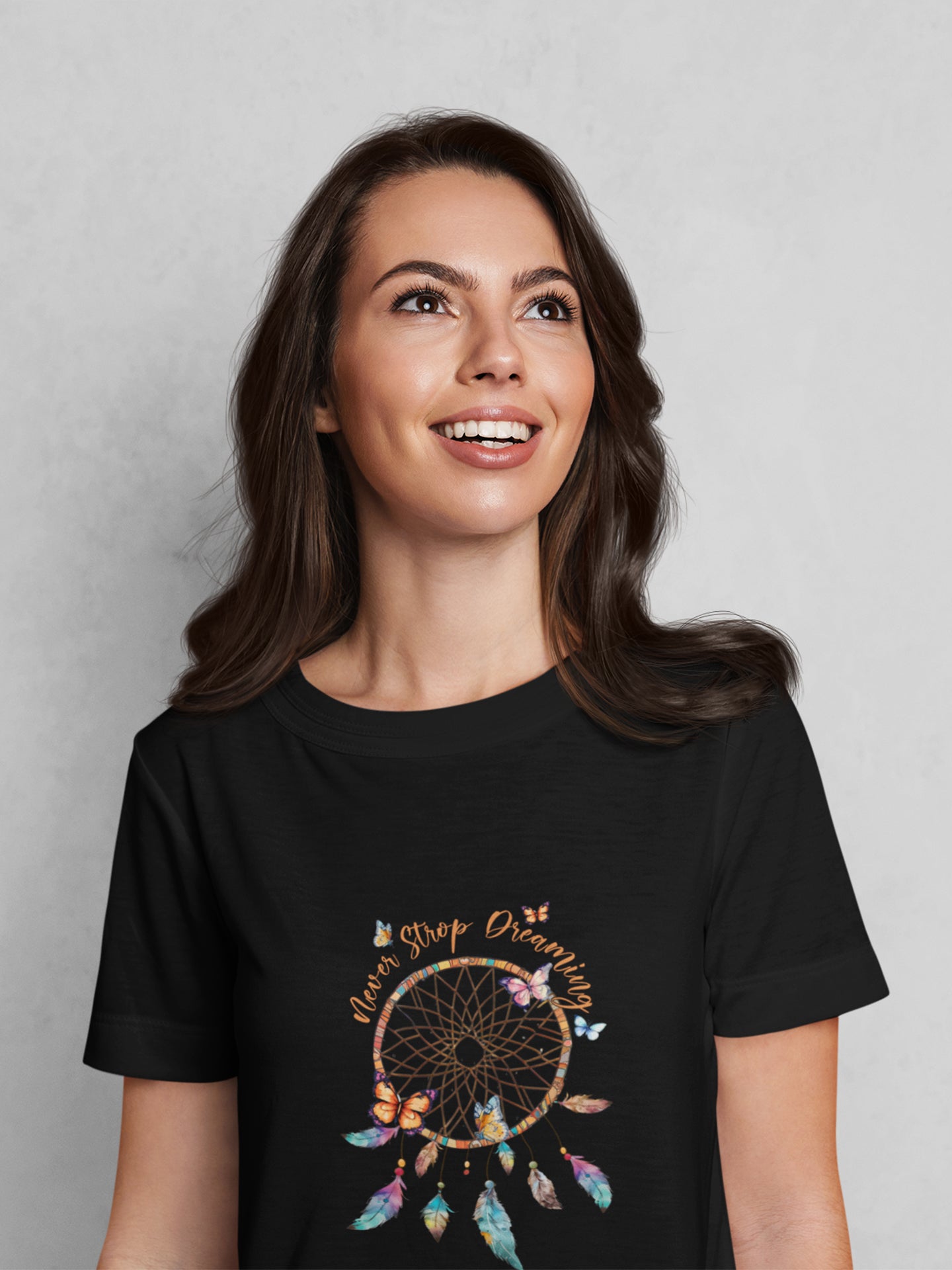 Tricou bumbac organic premium vegan hay creations NEVER STOP DREAMING