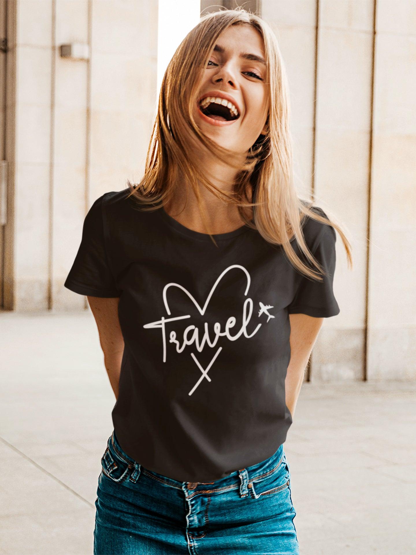 tricou din bumbac premium organic vegan hay creations travel lover