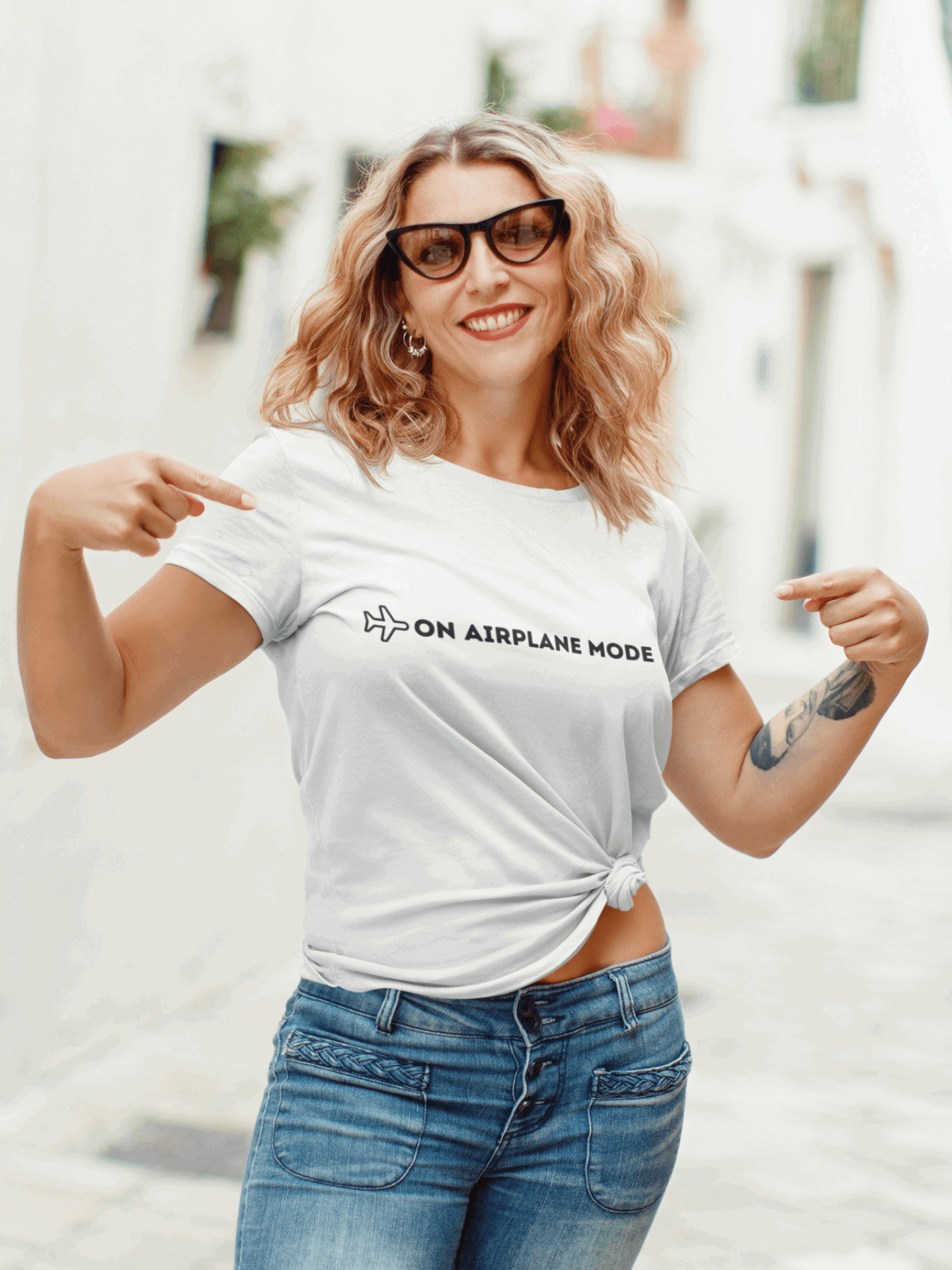 Tricou femei bumbac premium ON AIRPLANE MODE