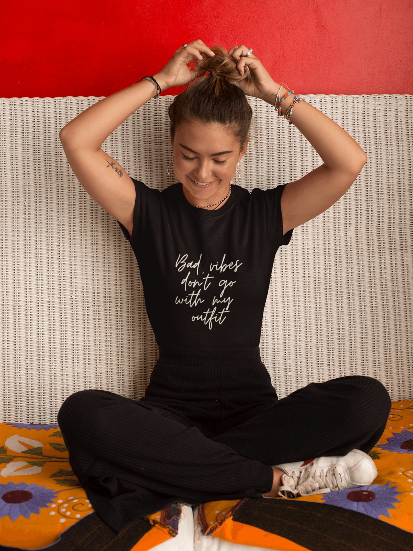 tricou premium bumbac orhanic bad vibes don't go with my outfit