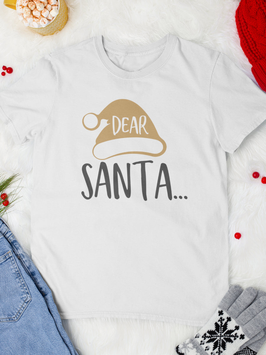 tricou_bumbac_organic_premium_vegan_cadou_Craciun_Secret_Santa_barbati_unisex_alb_dear_santa