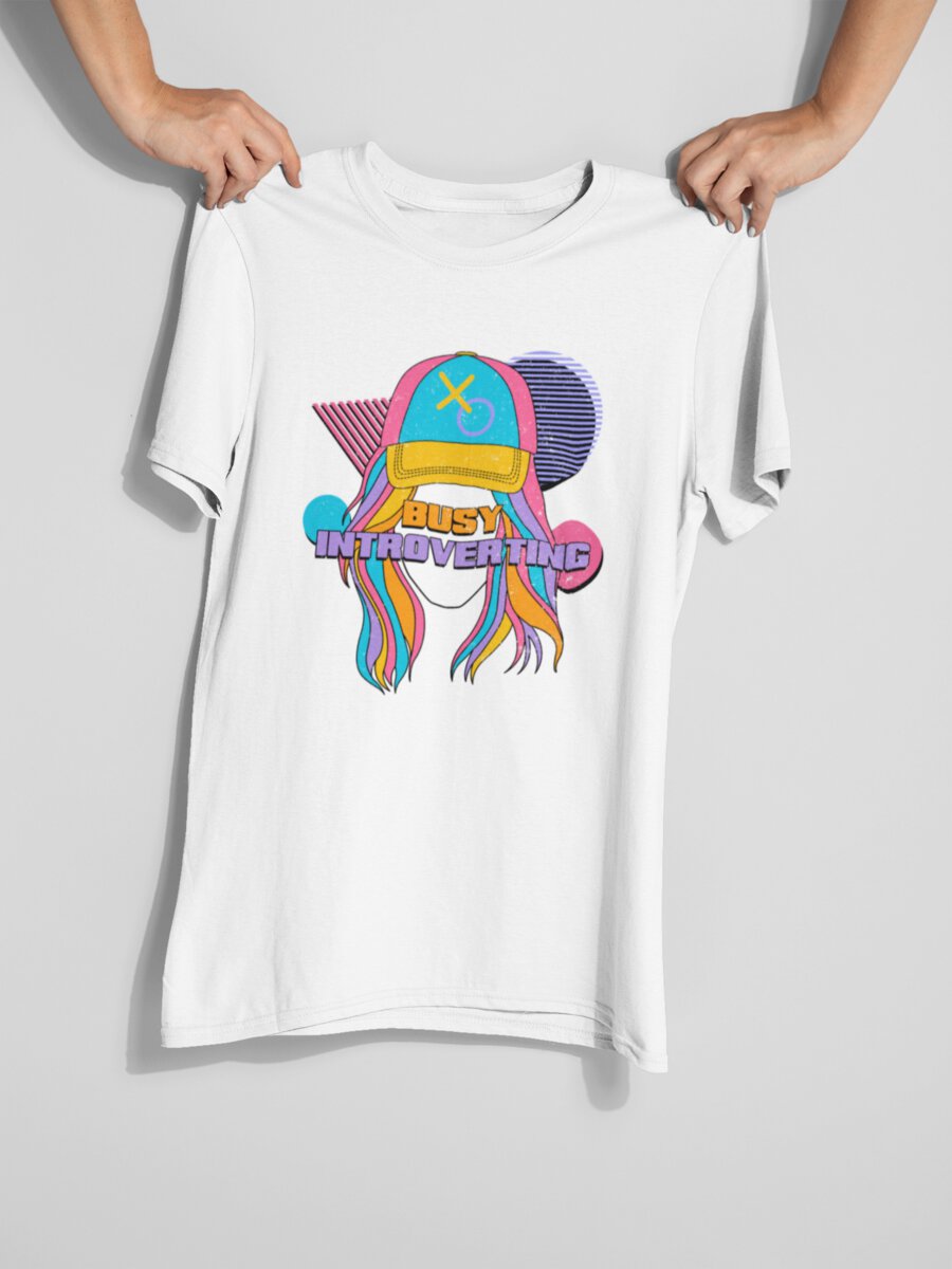 tricou_bumbac_organic_premium_vegan_cadou_hay_creations_nostalgia_busy_introverting_unisex_alb