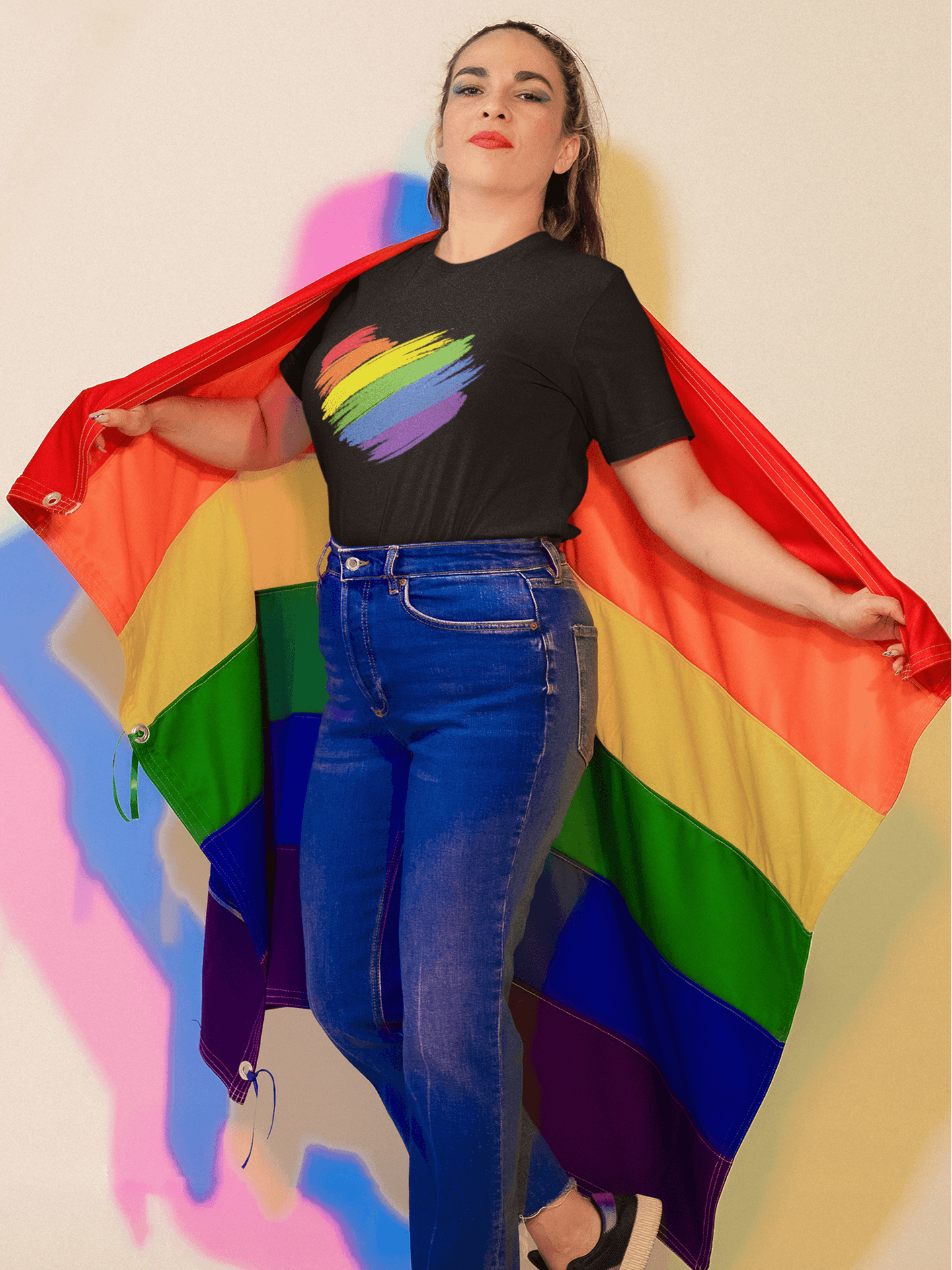Tricou LGBT Rainbow heart