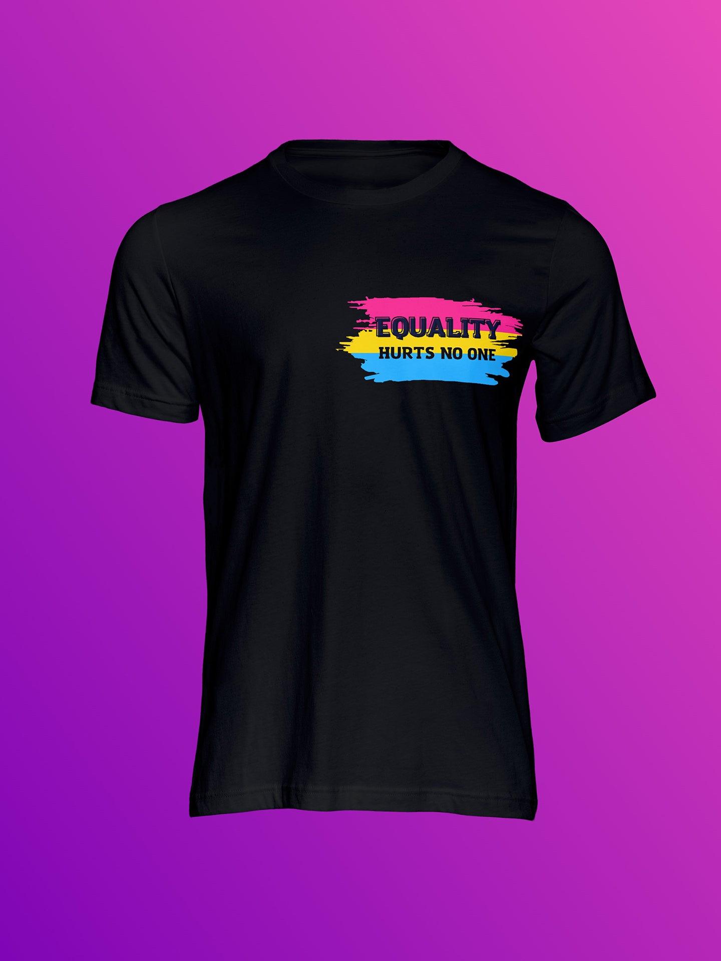 tricou equality hurts no one pansexual flag