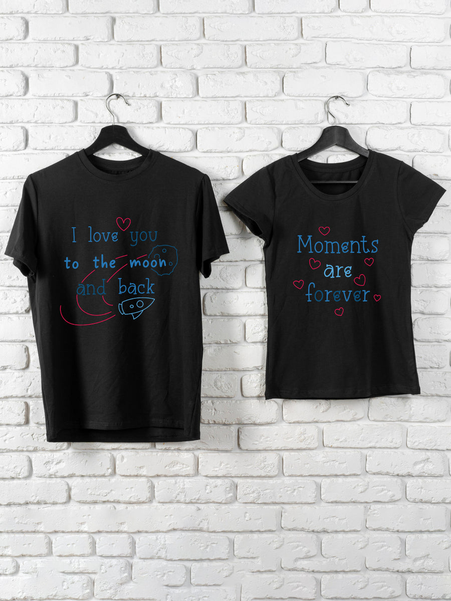 Set-tricouri-cuplu-premium-hay-creations-valentines-day-ziua-indragostitilor-couple-goals-forever-negre_i_love_you_to_the_moon_and_back_moments_are_forever
