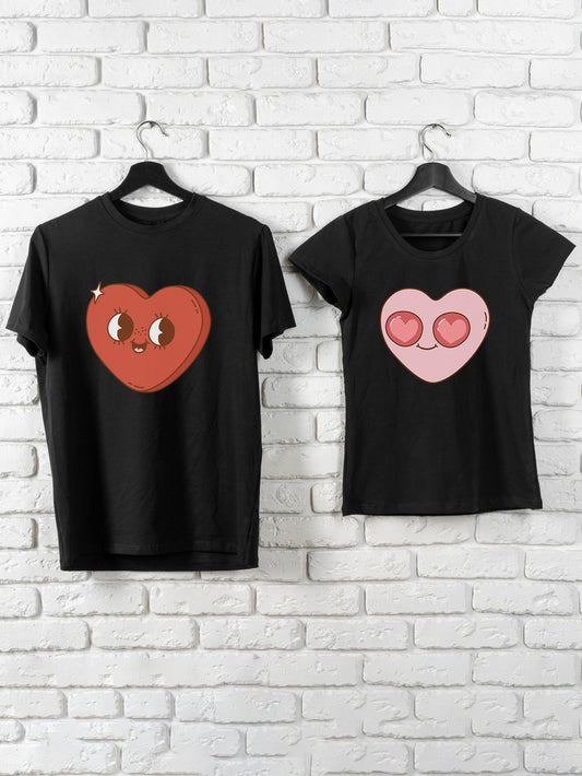 Set-tricouri-cuplu-premium-hay-creations-valentines-day-ziua-indragostitilor-couple-goals-hearts-in-love-negre