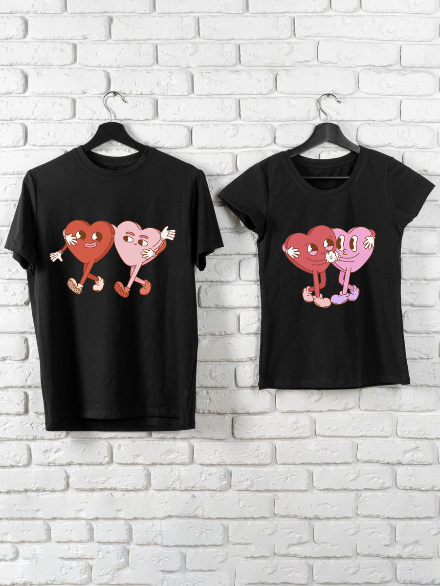 Set-tricouri-cuplu-premium-hay-creations-valentines-day-ziua-indragostitilor-couple-goals-negre-a-couple-of-hearts