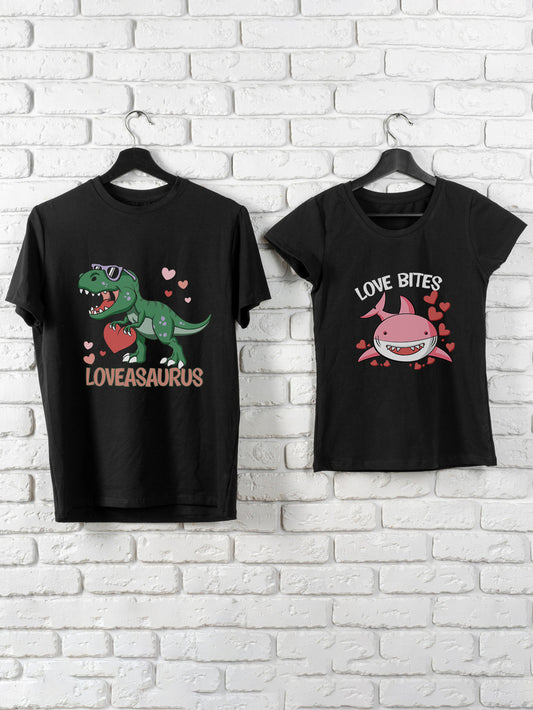 Set-tricouri-cuplu-premium-hay-creations-valentines-day-ziua-indragostitilor-monster-love-negre