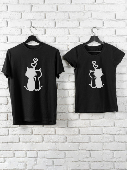 Set-tricouri-cuplu-premium-hay-creations-valentines-day-ziua-indragostitilor-purrfect-partners-negre