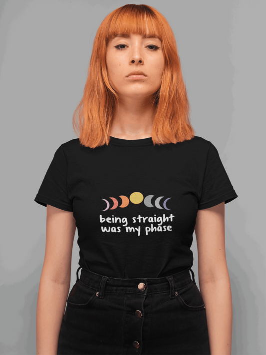 tricou bumbac lgbt being straight was my phase
