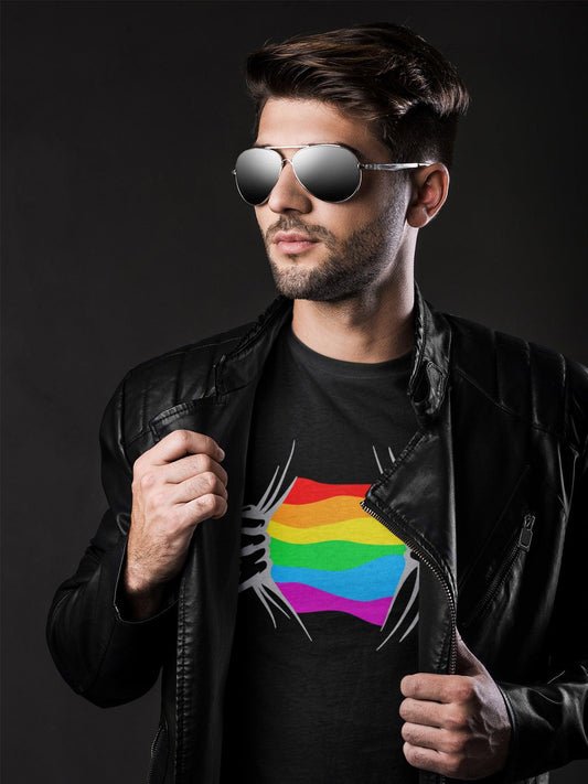 Tricou lgbt barbati negru hay creations colectia love is love-pride-bumbac organic premium vegan super gay