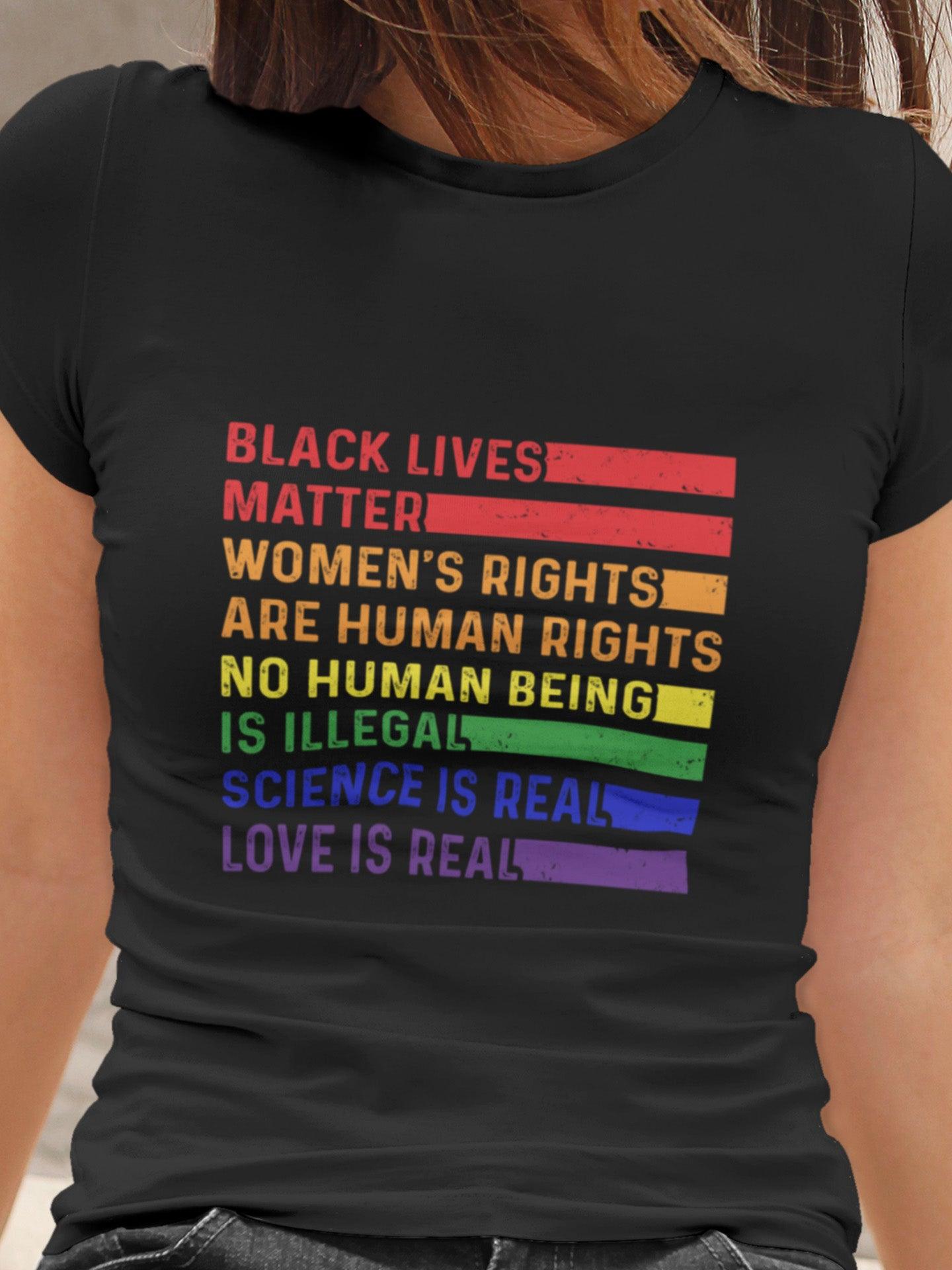 tricou bumbac organic lgbt no human is illegal hay creations