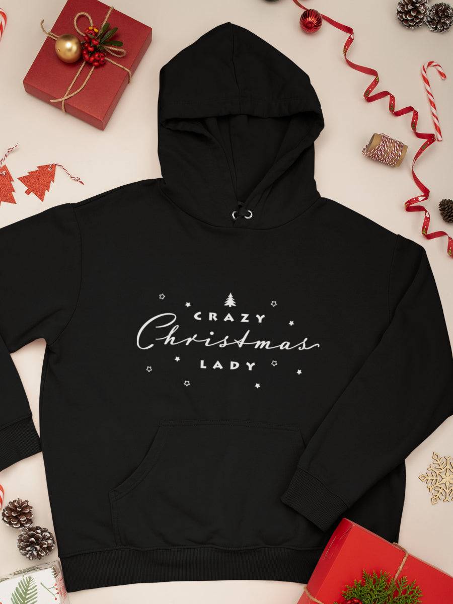    hanorac_bumbac_organic_premium_vegan_cadou_Craciun_Secret_Santa-crazy-Christmas-lady-negru