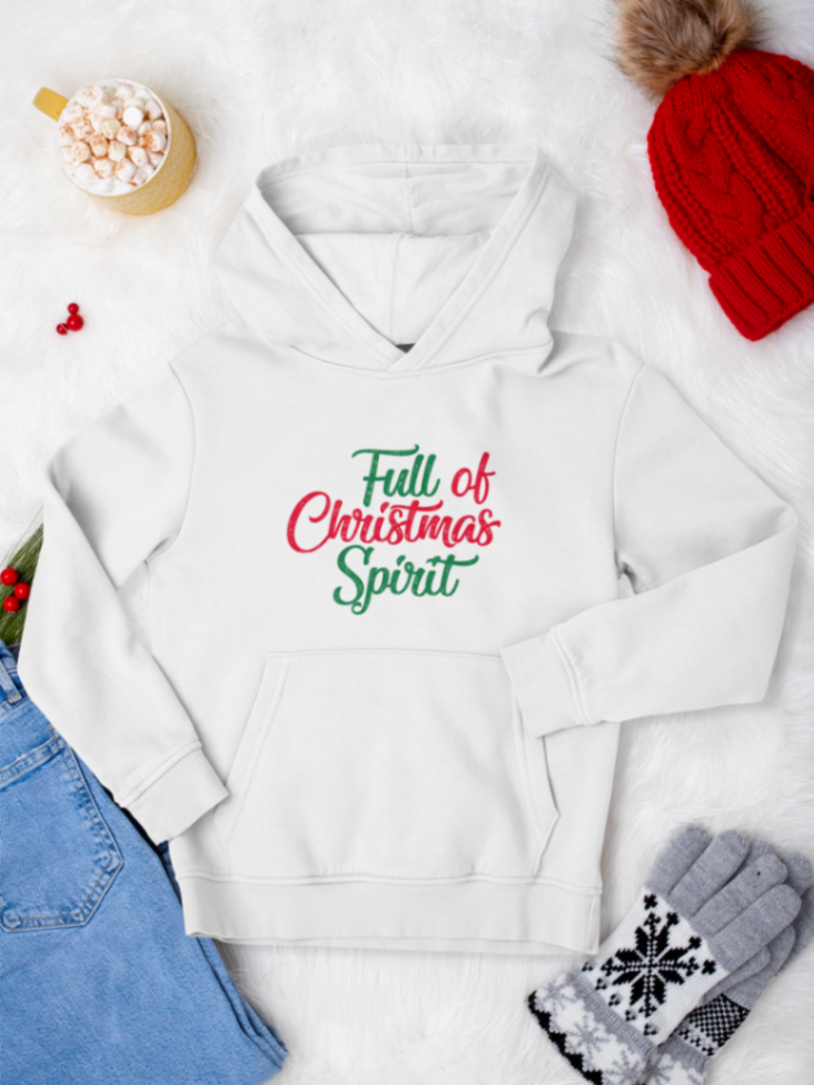     hanorac_bumbac_organic_premium_vegan_cadou_Craciun_Secret_Santa_full-of-Christmas-spirit-alb_design_colorat