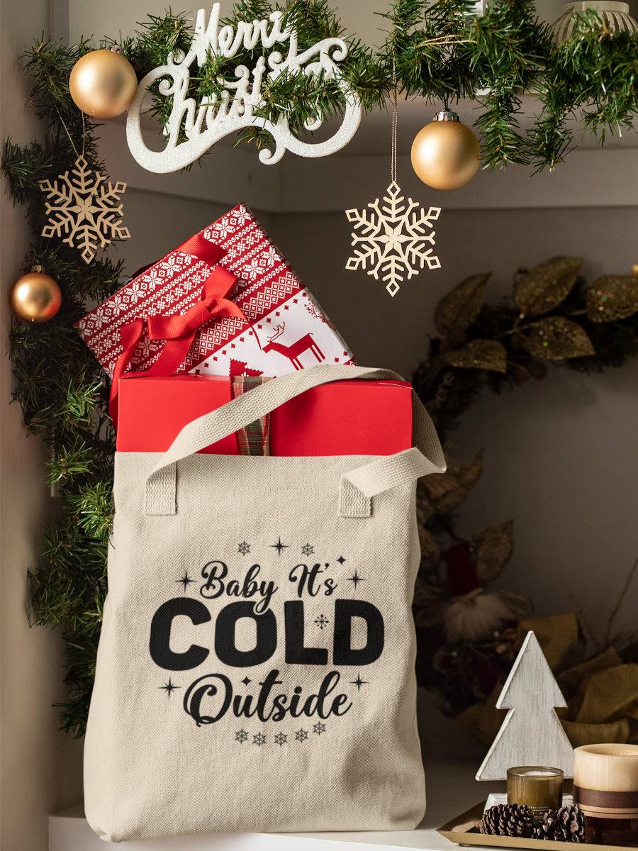 sacosa_textila_bumbac_organic_premium_vegan_cadou_Craciun_Secret_Santa-baby-its-cold-outside