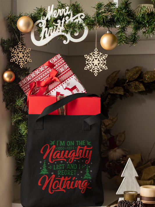 sacosa_textila_bumbac_organic_premium_vegan_cadou_Craciun_Secret_Santa_im-on-the-naughty-list_and_i_regret_nothing_neagra_design_colorat