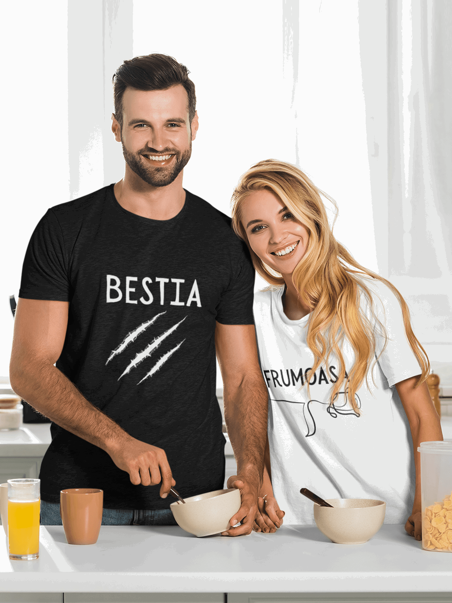 Set tricouri cuplu FRUMOASA ȘI BESTIA
