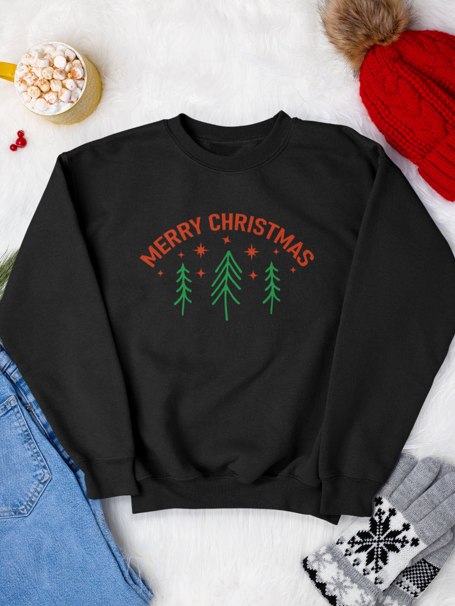 sweatshirt_bumbac_organic_premium_vegan_cadou_Craciun_Secret_Santa-merry-Christmas-negru_bluza_craciun