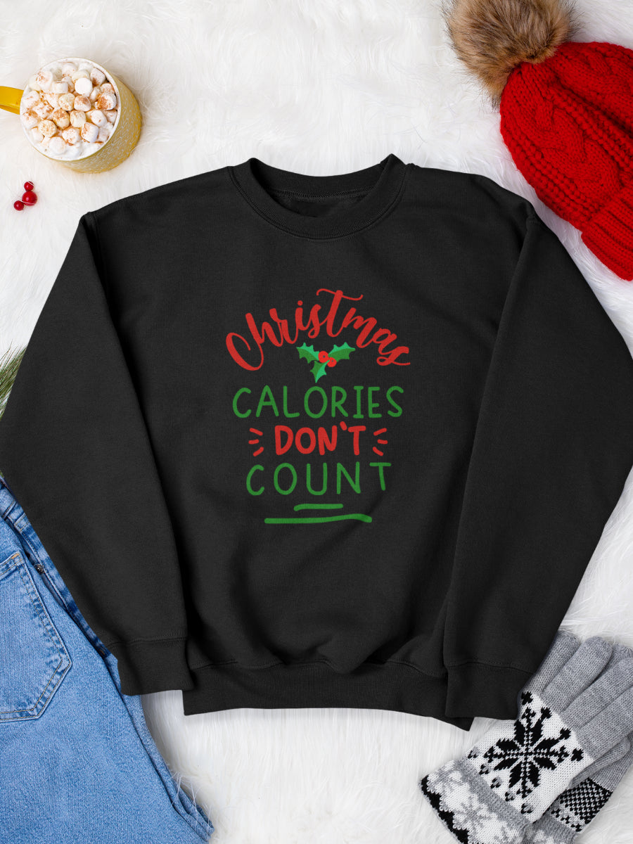    sweatshirt_bumbac_organic_premium_vegan_cadou_Craciun_Secret_Santa_Christmas-calories-dont-count-negru_bluza_craciun