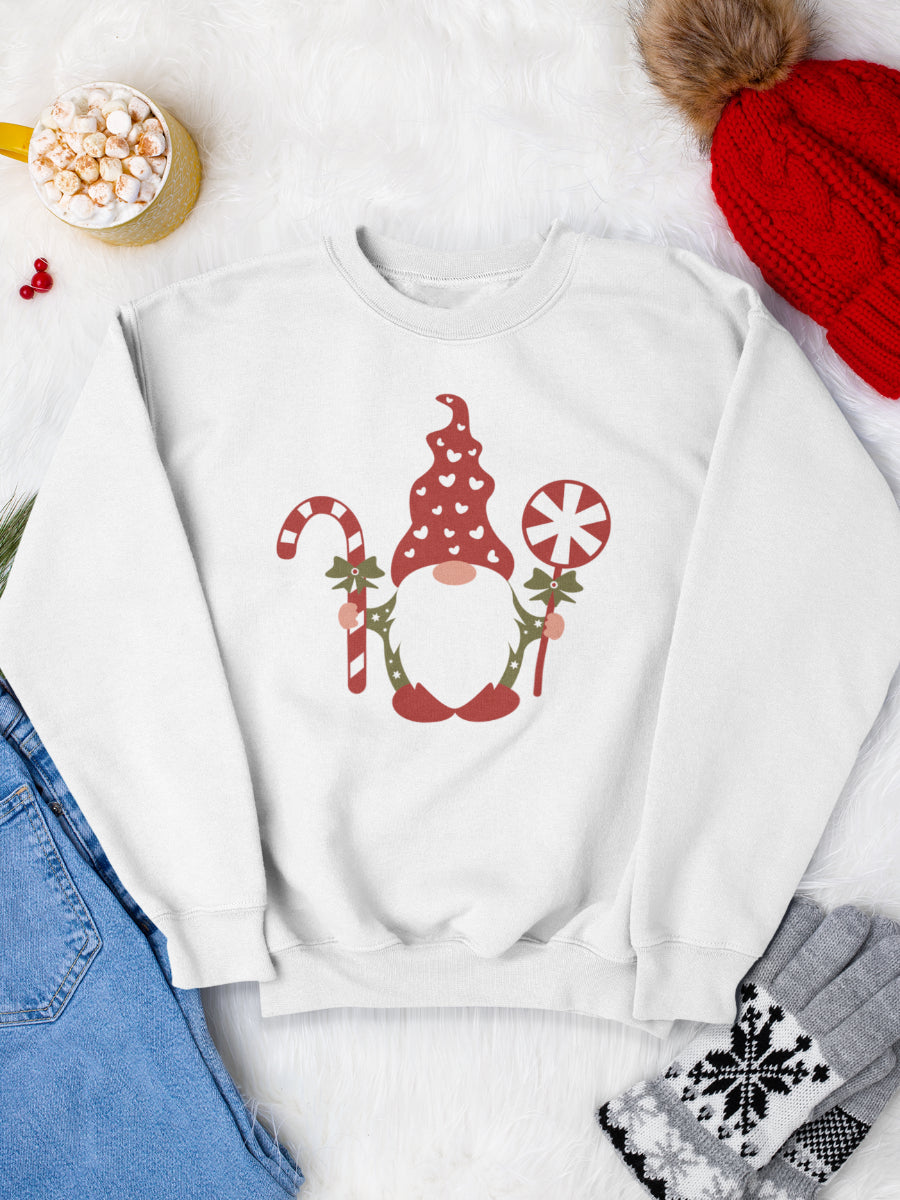 sweatshirt_bumbac_organic_premium_vegan_cadou_Craciun_Secret_Santa_alb_christmas_gnome_bluza_craciun