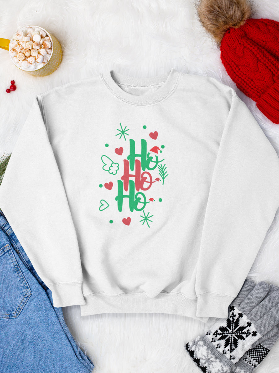 sweatshirt_bumbac_organic_premium_vegan_cadou_Craciun_Secret_Santa_ho-ho-ho-alb_bluza_craciun