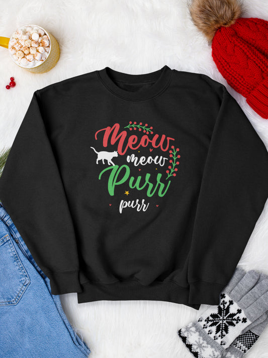   sweatshirt_bumbac_organic_premium_vegan_cadou_Craciun_Secret_Santa_meou-purr-Xmas-negru_bluza_craciun