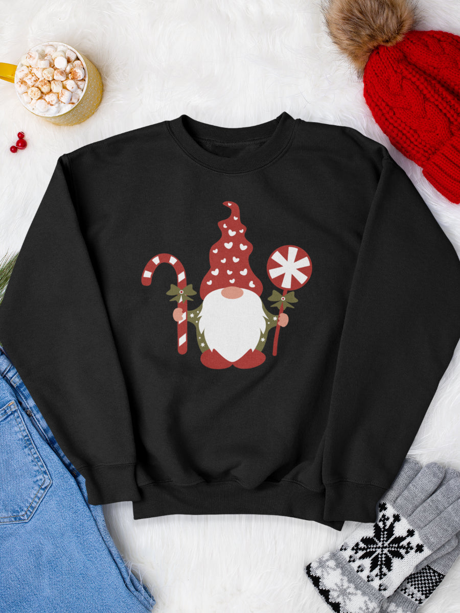     sweatshirt_bumbac_organic_premium_vegan_cadou_Craciun_Secret_Santa_negru_christmas_gnome_bluza_craciun