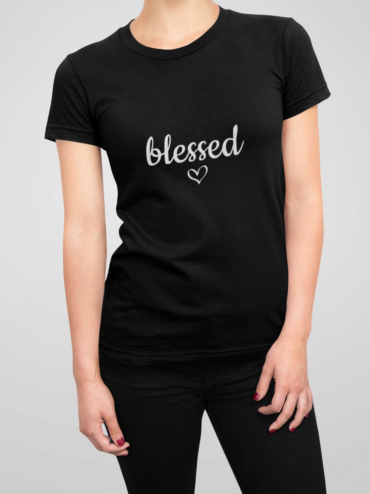 tricou-bumbac-organic-premium-vegan-pentru-mama-mame-hay-creations-colectia-mom-life-blessed-negru