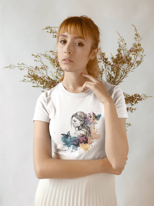 Tricou bumbac organic premium vegan hay creations MISTERIOUS GIRL