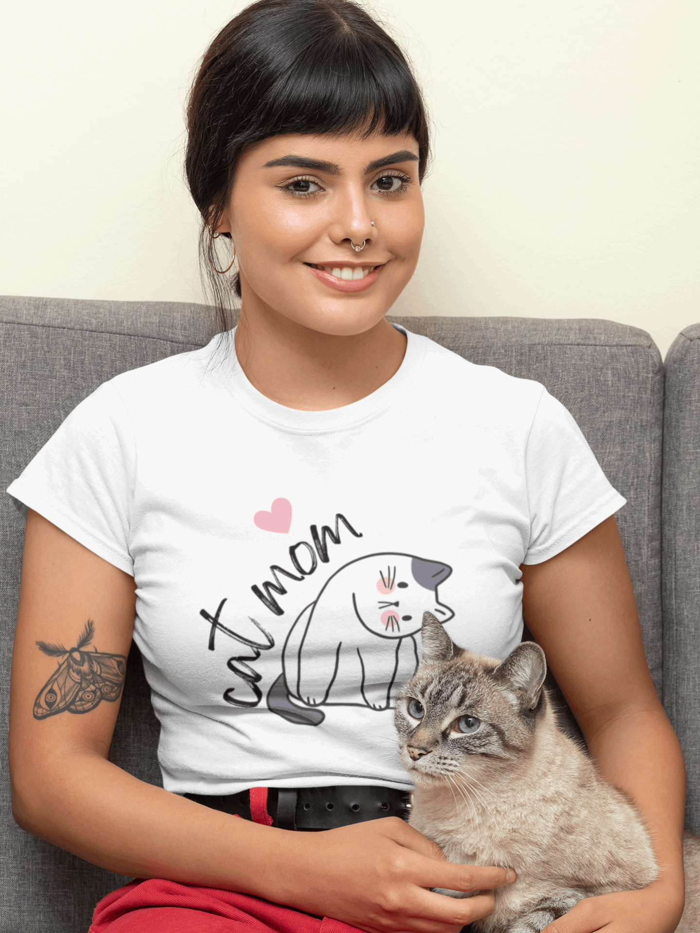 Tricou bumbac premium CAT MOM