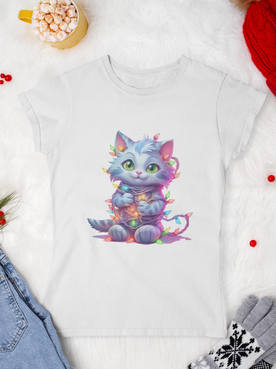    tricou_Craciun_pisici_pisica_bumbac_organic_femei_HAY_Creations_cadou_Glitter_Grace-alb