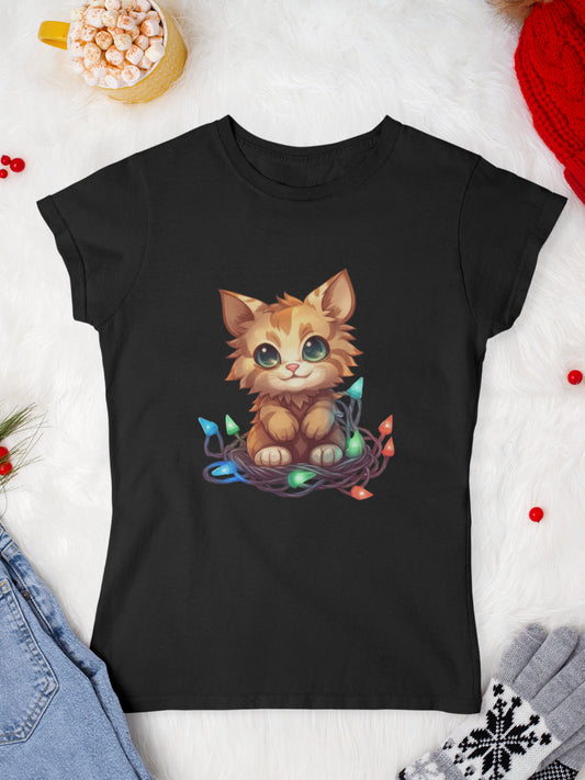 tricou_Craciun_pisici_pisica_bumbac_organic_femei_HAY_Creations_cadou_Sparkly_Kitty-negru