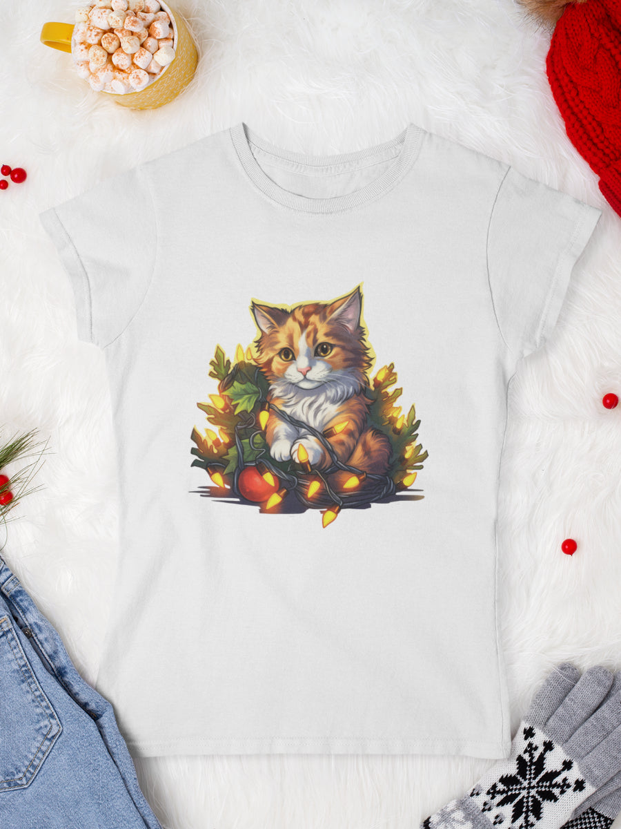     tricou_Craciun_pisici_pisica_bumbac_organic_femei_HAY_Creations_cadou_busted-cat-alb
