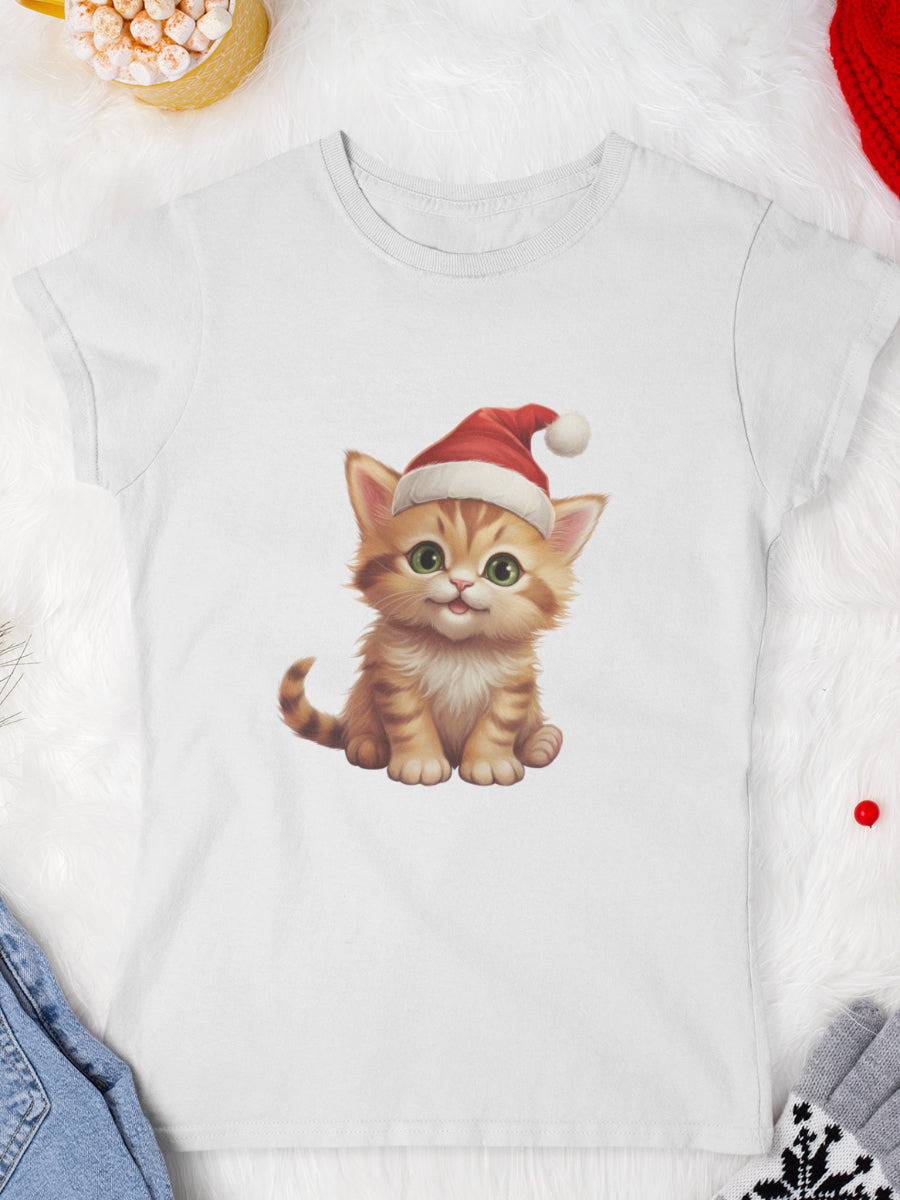    tricou_Craciun_pisici_pisica_bumbac_organic_femei_HAY_Creations_cadou_cutest-kitten-alb